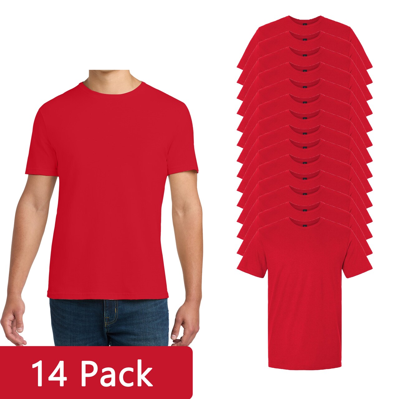 Gildan Men's Softstyle T-shirt, Red Short Sleeve Blank Tee for Creative Projects & Custom Printing